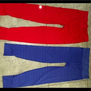 Victoria’s Secret Red & Blue Leggings Set, Sz M